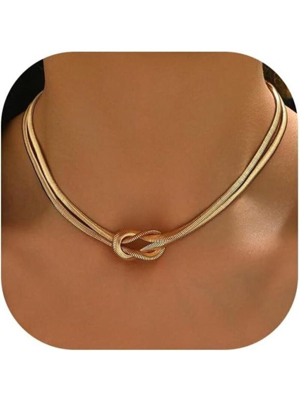 14K Gold Plated Herringbone Necklace Women Simple Choker